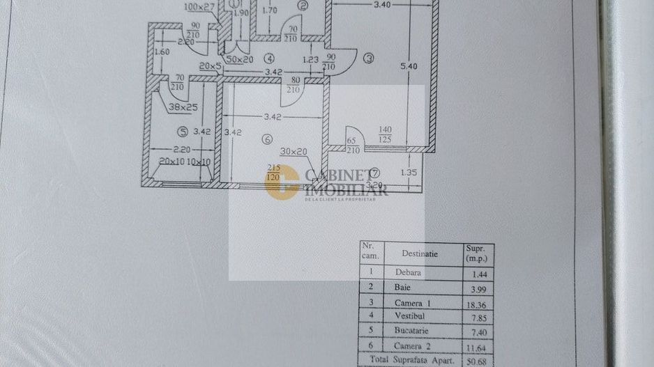 2 Camere - 55MP | Decomandat | 1980 | Metrou Gorjului - Schiță 8