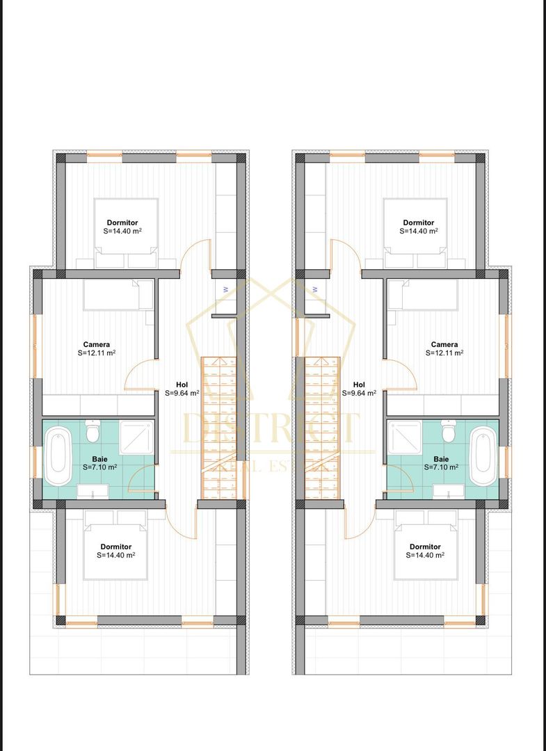 Duplex cu 4 camere, despărțit prin camera tehnica | Mosnita Noua | Barista - Poză 6