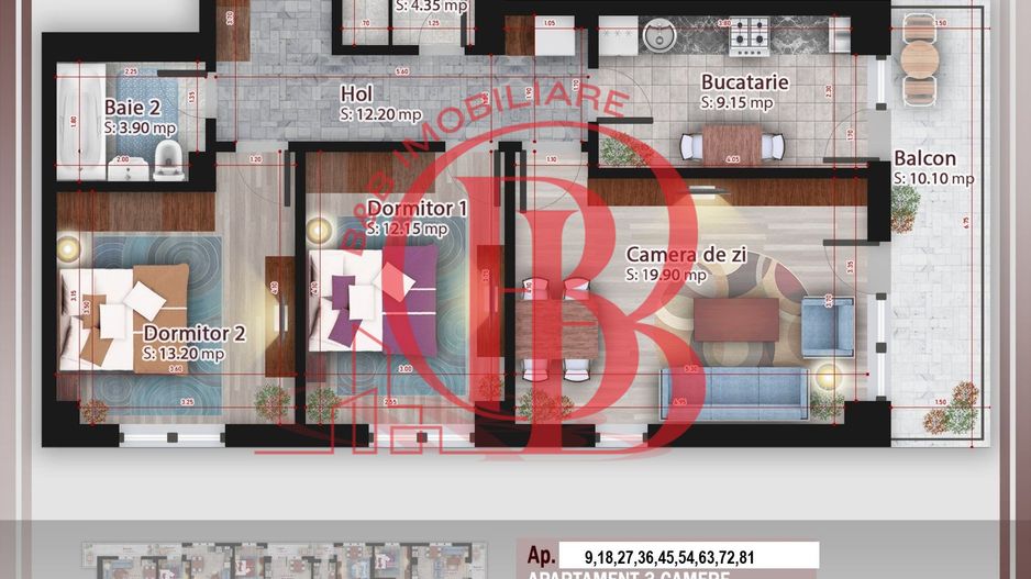 Apartament 3 camere compact  Titan Pallady Metrou Nicolae Teclu - Schiță 13