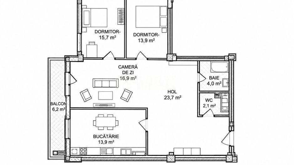 Apartament Satul German Bd. Europa - Schiță 20