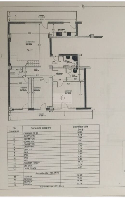 Penthouse de vânzare | 160 mp | Terase panoramice 72 mp | Buna Ziua - Schiță 17