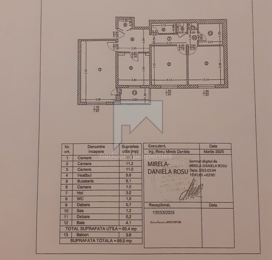 Vanzare apartament 3 camere Rahova - Barca - Schiță 19