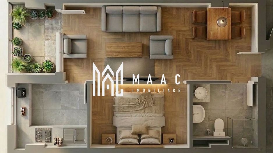 Apartament | 1 cameră |  50,95 MPU  | Balcon |  Veterani - Poză 1