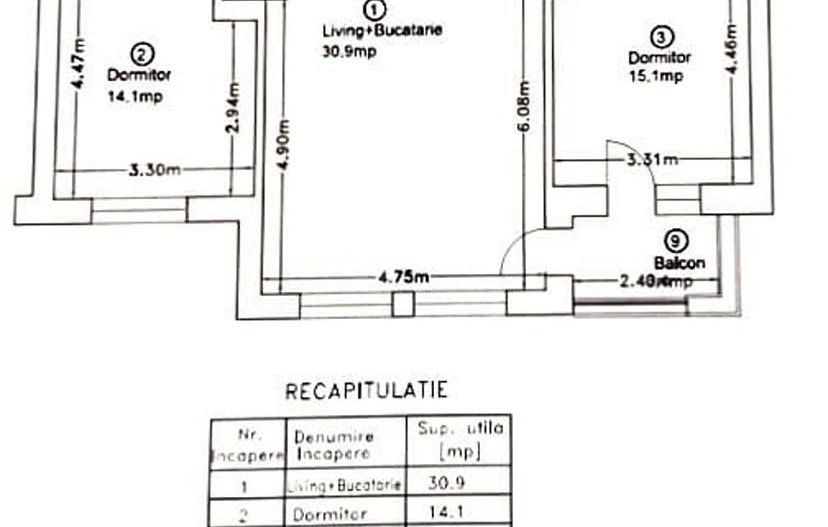 Apartament 3 camere Pipera | Loc de parcare inclus - Schiță 13