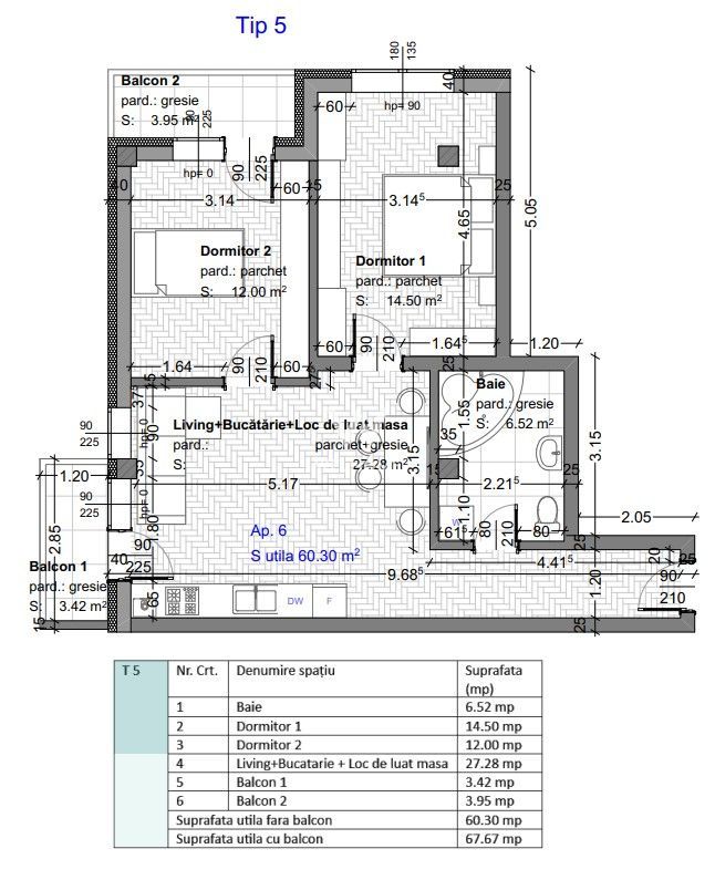 Apartament cu 3 camere, Selimbar, Sibiu - Schiță 6