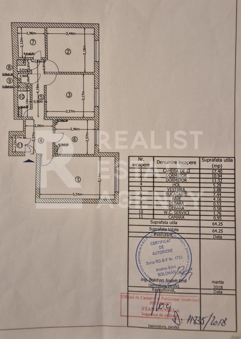 Sebastian - 13 Septembrie | 3 Camere | Decomandat | Bloc 1986 - Schiță 12