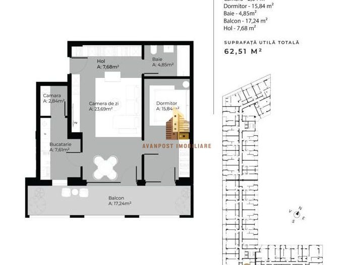 | Apartament cu 2 camere | Etaj intermediar | Cartierul Gheorgheni | - Poză 1