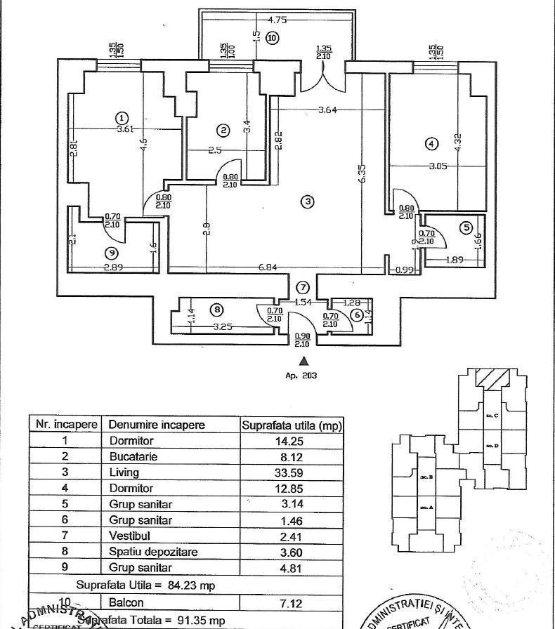 3 camere 91 mp | Upground | Pipera | Aviatiei | terasa 7 mp - Poză 11