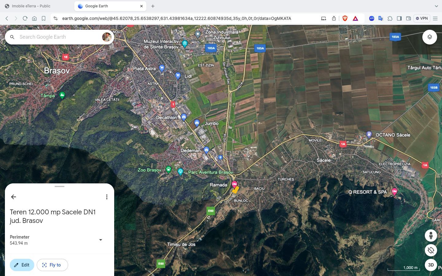 Teren intravilan 12.000 mp Sacele 50 m deschidere la DN1 Hotel Ramada - Poză 6