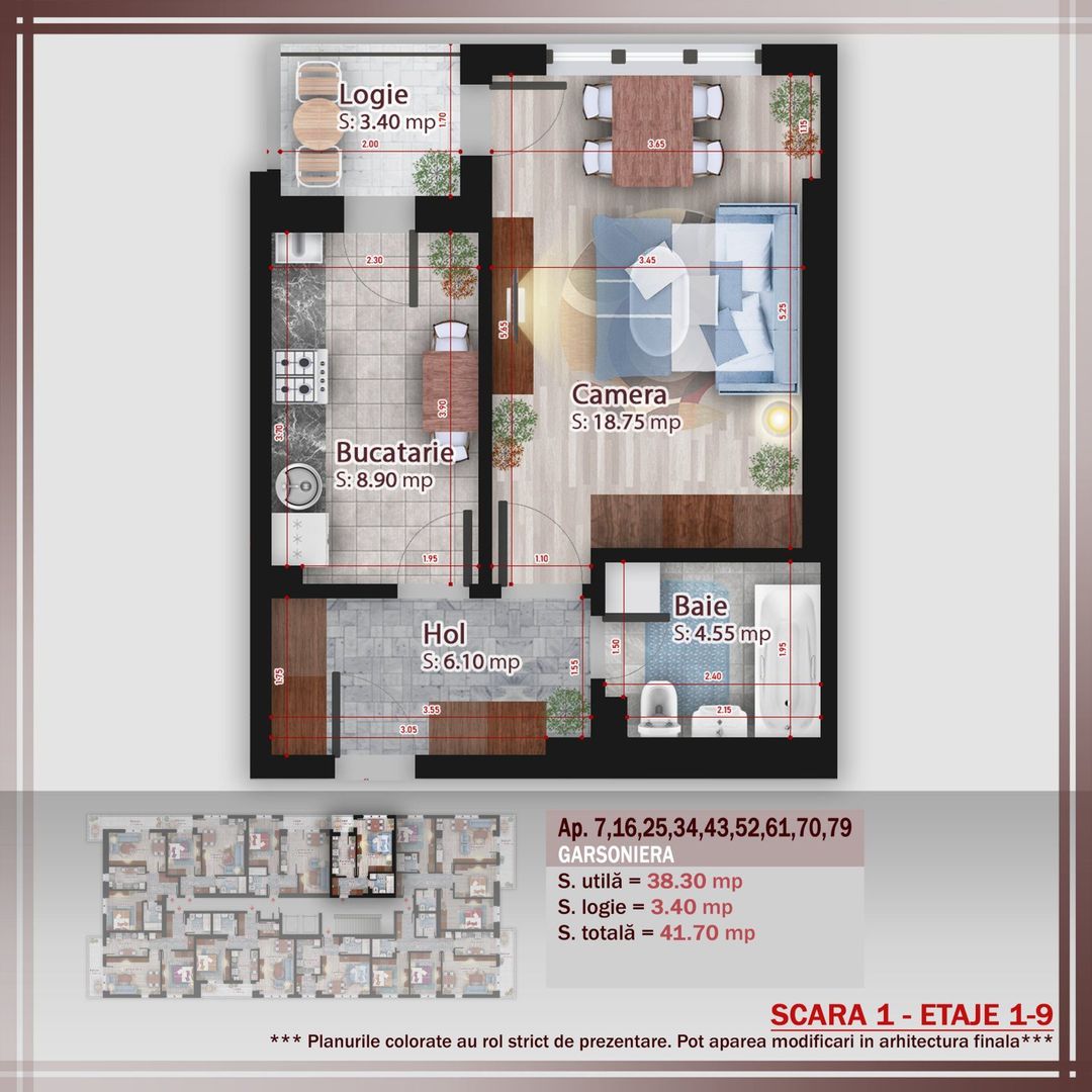 Garsoniera ideala pt  investitie Titan Pallady Metrou Nicolae Teclu - Schiță 1