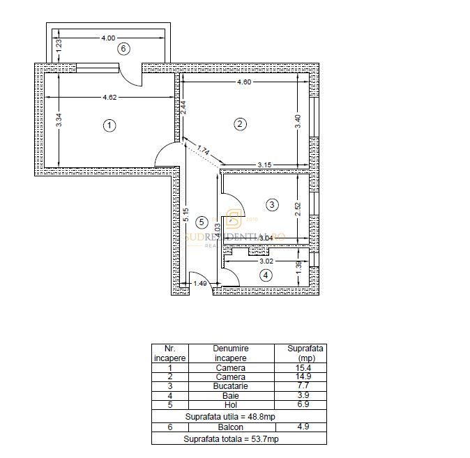 Apartament 2 camere de vanzare, zona parc Tineretului, metrou Sudului - Schiță 8