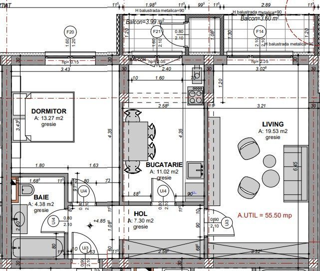 Apartament 2 camere, Prelungirea Doamna Stanca - Schiță 9