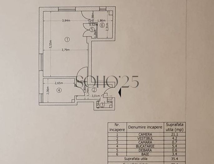 Studio premium | Piața Romană – Bd. Dacia | Locație iconică | Renovat - Schiță 9