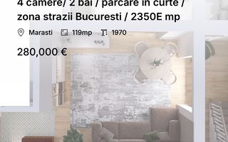 4 camere/ 2 bai / parcare in curte / zona strazii Bucuresti / 2350E mp - Poză 1