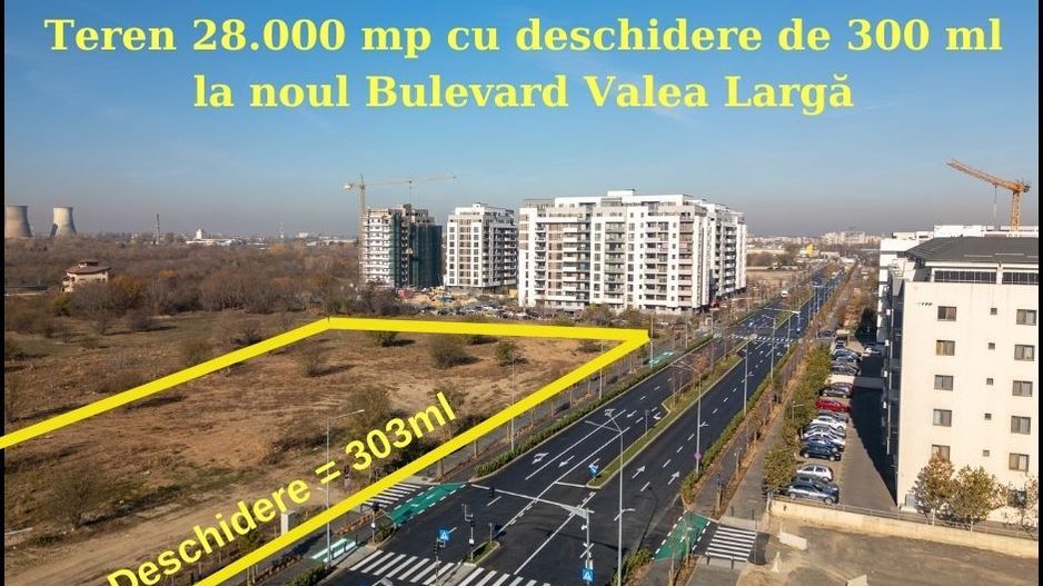 Vanzare teren / 28.000 mp / 300 ml desch. Noul Bd. Valea Larga I Drumul Taberei - Poză 1
