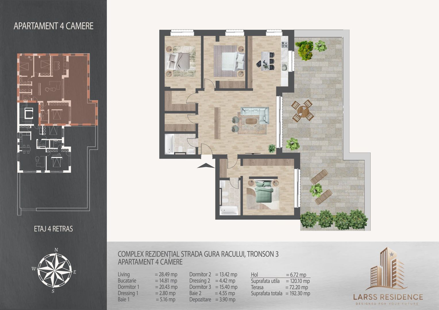 Apartament 4 camere I Larss Residence Th. Pallady I Vanzare - Poză 2