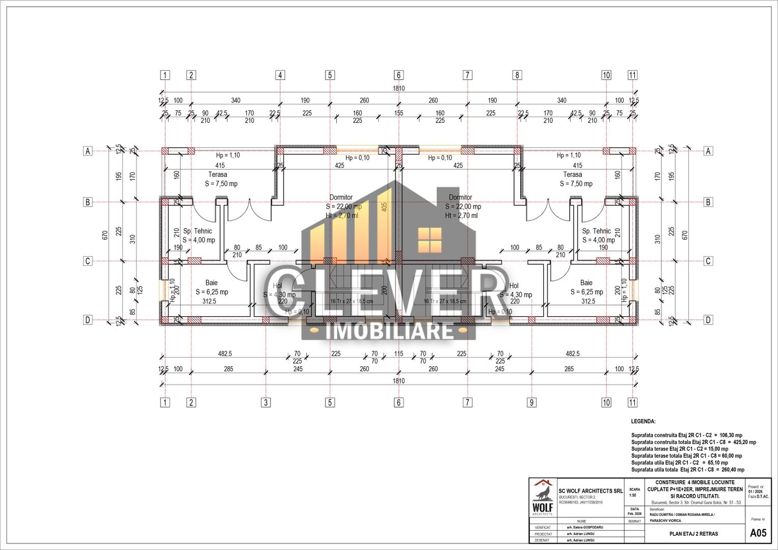 Vila duplex 4 camere,2 parcari , 132 mp utili, Metrou Teclu, Sector 3 - Schiță 23