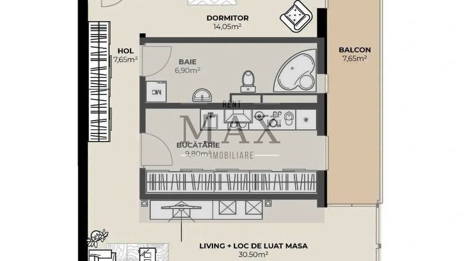 Apartament 2 camere de vânzare 68.9 mp Et.9 Mărăști Fabricii - Poză 1
