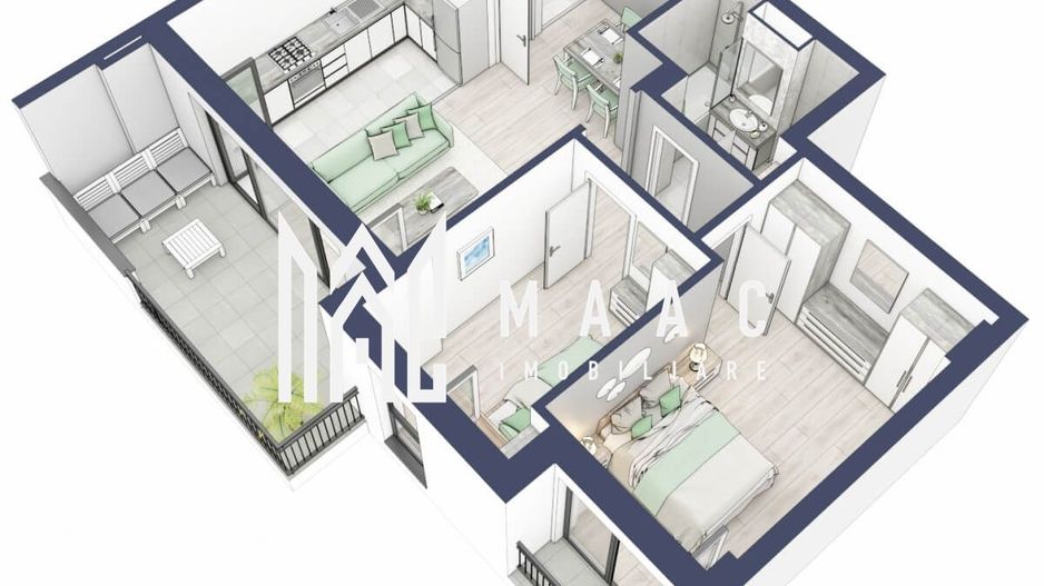 Apartament 3 camere | Balcoane 10.6 mp | Etaj 1 | Turnisor - Poză 3