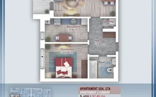 Apartament 2 camere Finalizat  Pallady Metrou Teclu Promo parcare - Schiță 13