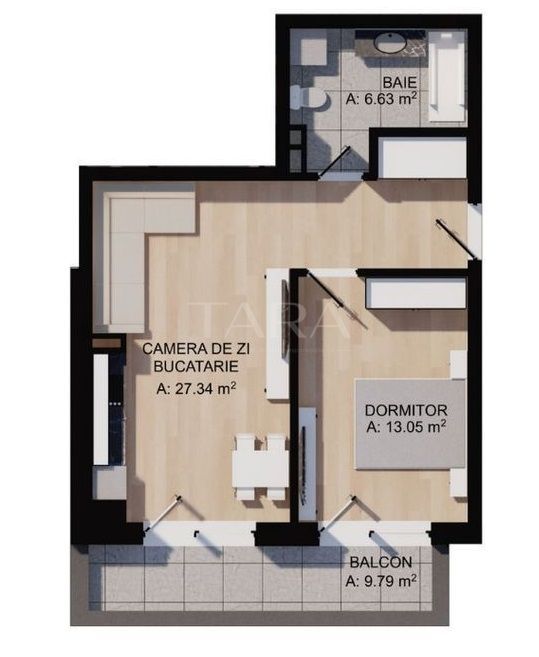 Apartament 2 camere, Florești – 47 mp, etaj intermediar - Poză 1