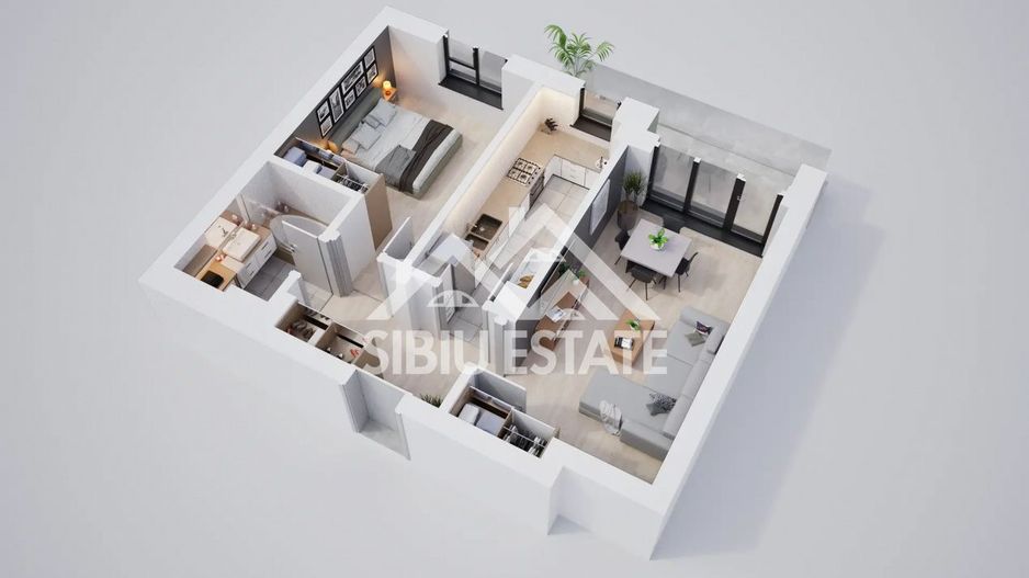 Apartament modern 2 camere cu terasa si incalzire in pardoseala - Poză 4