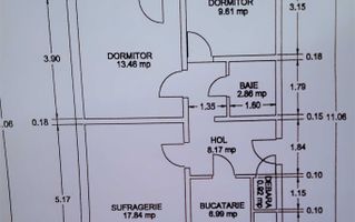 Apartament 3 camere bloc reabilitat, boxa, Valea Ialomitei, Drumul Taberei - Schiță 6