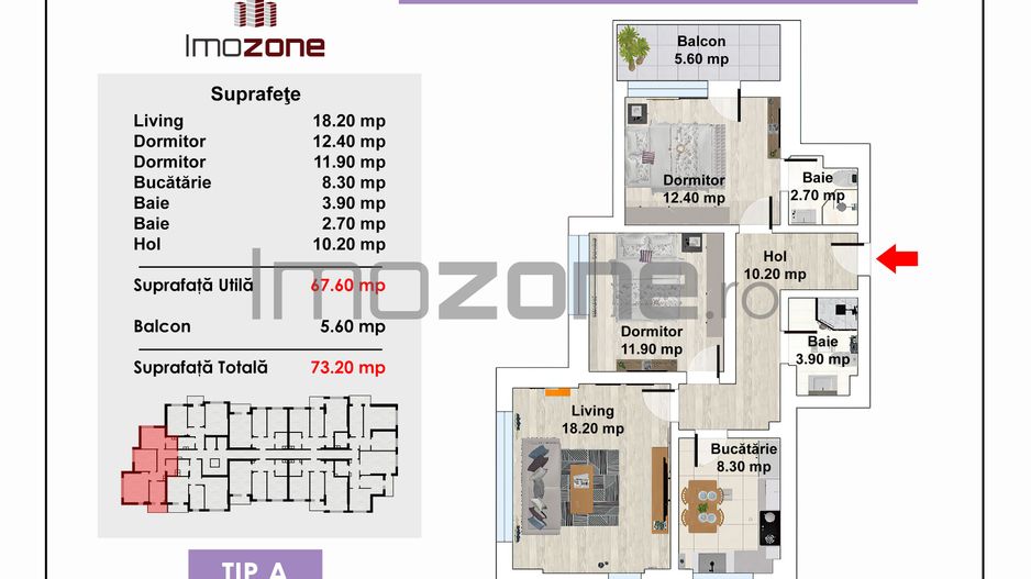 2 camere cu CENTRALA PROPRIE, COMISION 0%, MUTARE RAPIDA, NOU, etaj intermediar - Poză 2