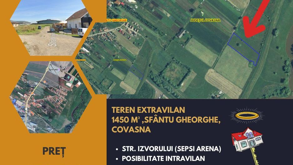 Teren extravilan 1450 M² în apropiere de Sepsi Arena - Poză 1