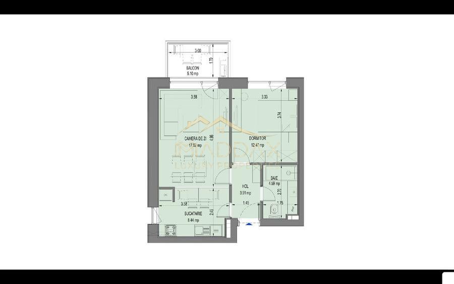 Apartament 2 Camere Premium // Mall Promenada // Vedere panoramica - Schiță 7