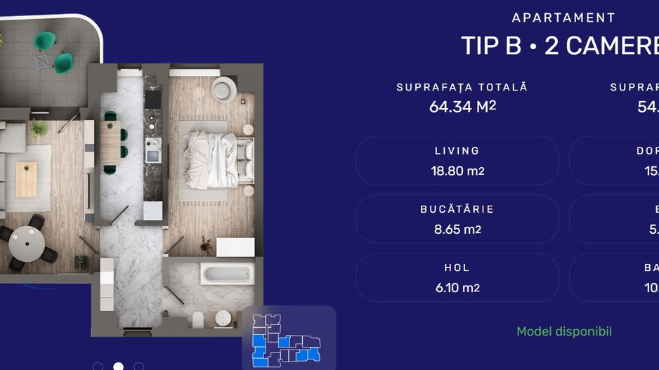 Apartament 2CD, 63.34mp - Poză 1