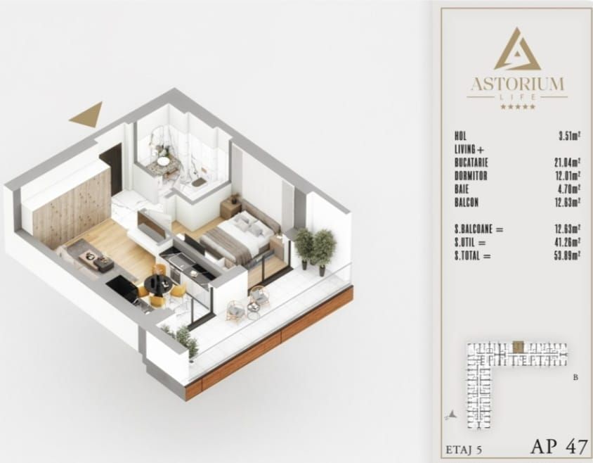 AP. 2CAM. PROIECT ASTORIUM / LOCUINTA SAU INVESTITIE.COMISION 0%! - Poză 3
