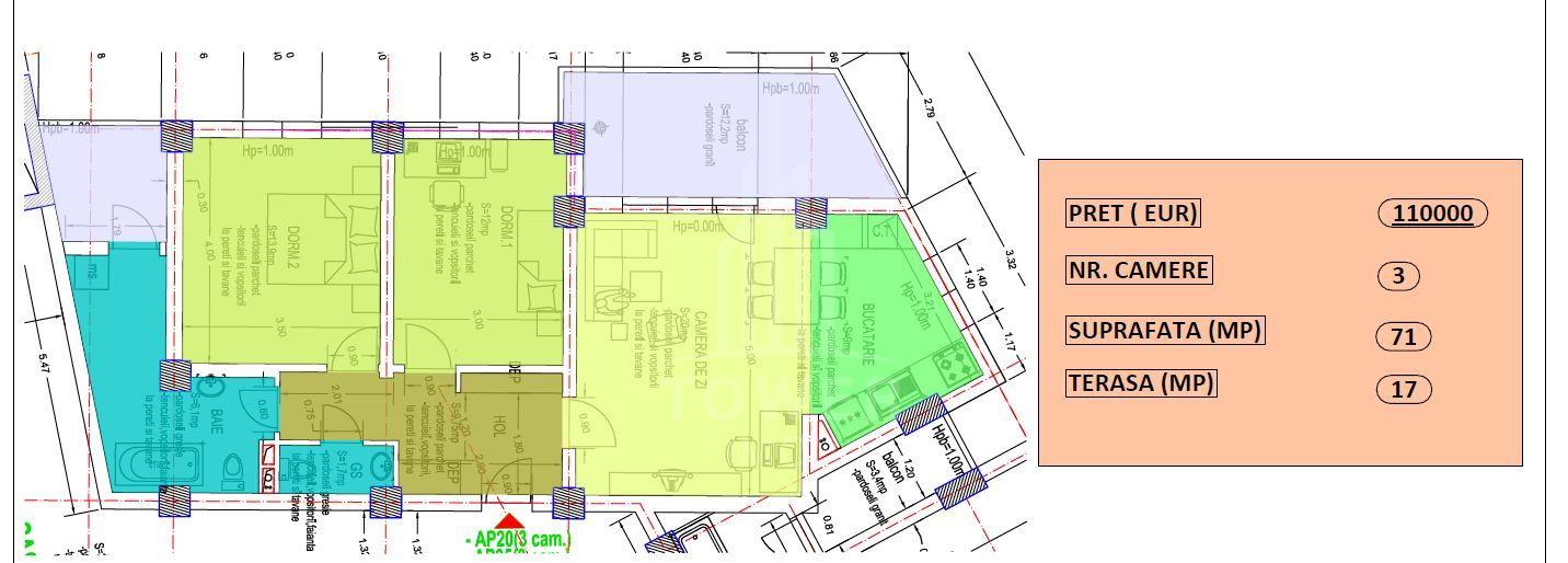 Apartament 3 camere de vânzare | Zona Cireșica-Sibiu - Poză 2