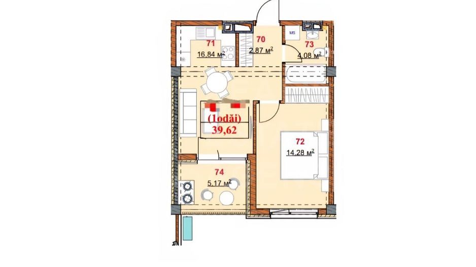 Vânzare, apartament, 1 cameră, strada Grenoble, Botanica. - Poză 4