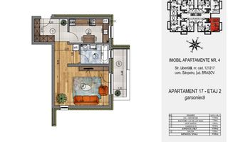 Garsonieră etaj 2 Orizont Residence Sânpetru (preț fără TVA) - Poză 4