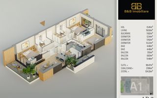 4 camere -Complex Premium-piscina in incinta pista alergare - Schiță 1