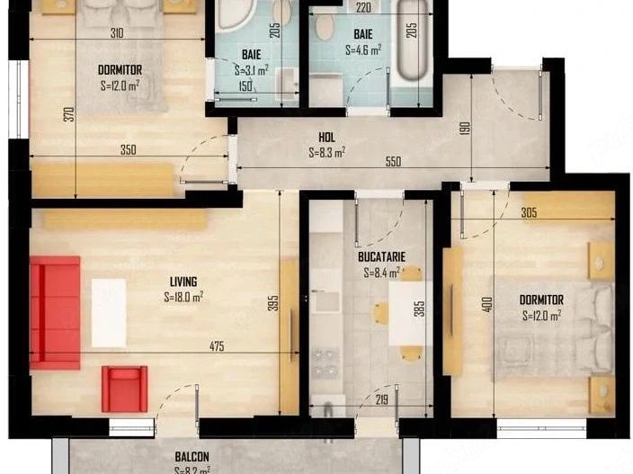 De închiriat 3 camere decomandat, mobilat modern, bloc nou 2024 - Poză 10
