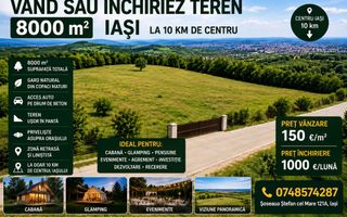Teren 8000 mp de vânzare sau închiriere pe Șoseaua Ștefan cel Mare 121A, Ursulea, la 10 km de centrul Iașului - Poză 1