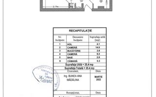 2 Camere | Decomandat | Credit | Renovat | Investitie | Lujer X Poli - Schiță 8