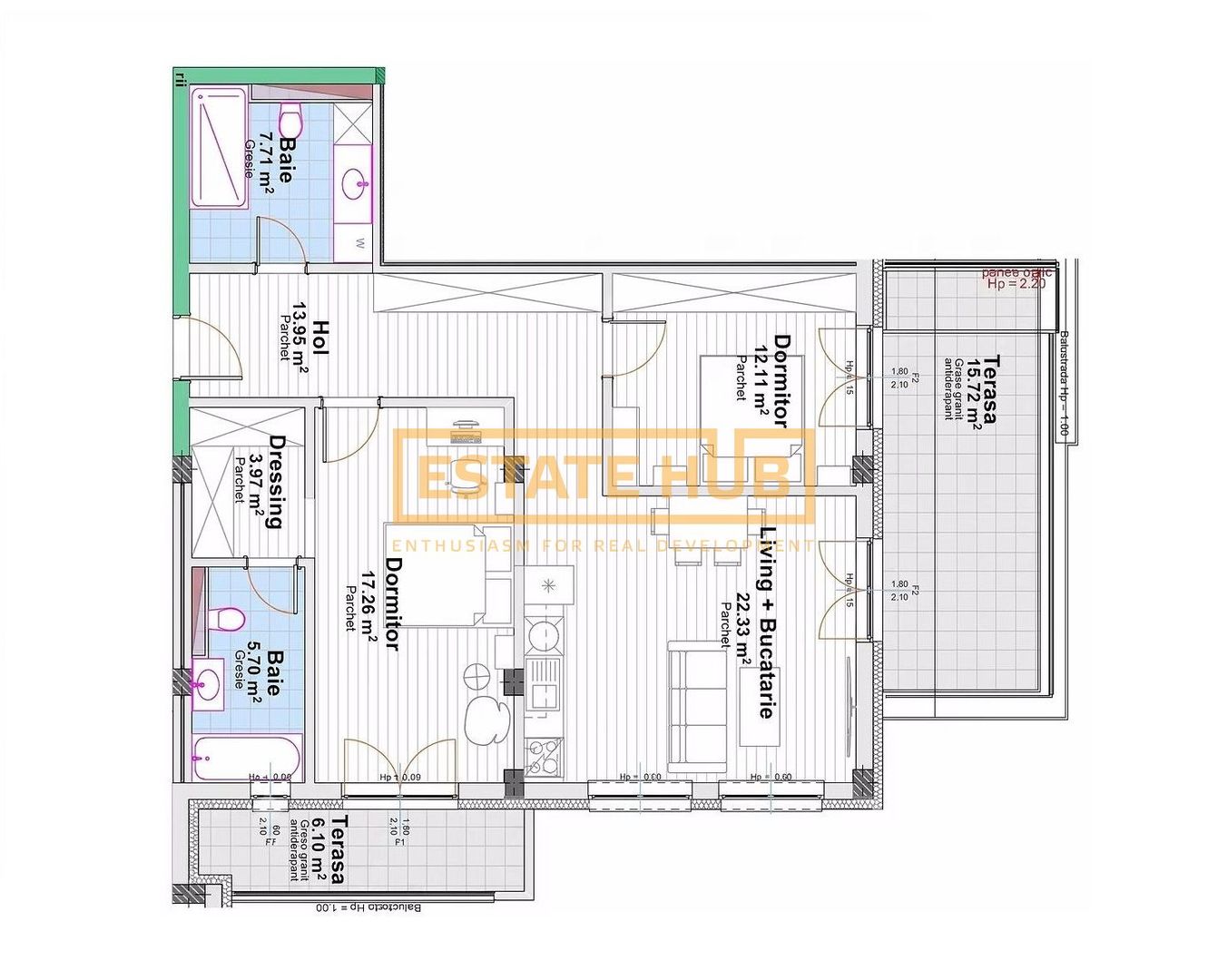 Apartamente 3 camere | Standarde NZEB | Comision 0 - Poză 3