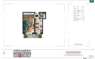 Garsonieră | Bucătărie separată | Balcon mare | Pallady - Schiță 6