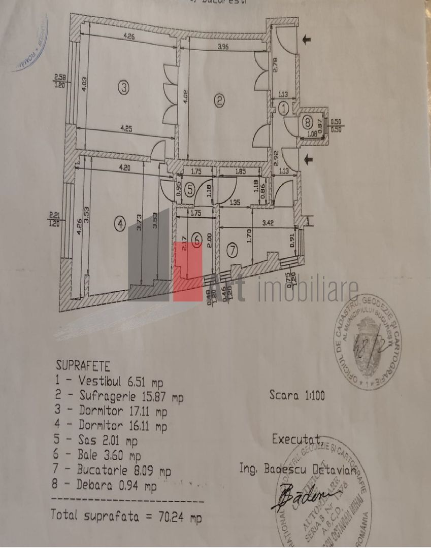 Apartament cu trei camere de vanzare-Piata Victoriei - Poză 8