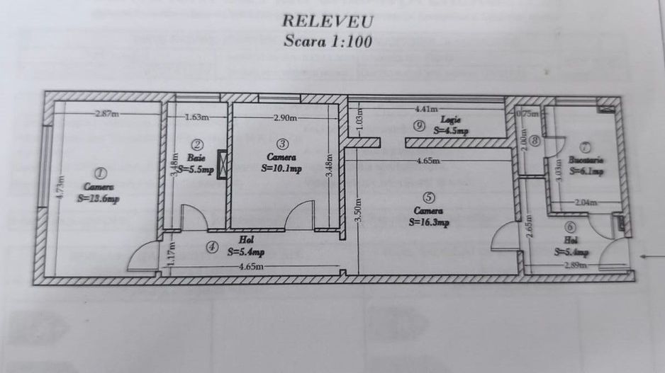 Sagului | 3 camere | 64 mp utili+balcon | centrala proprie | Et. 2\4 - Poză 4
