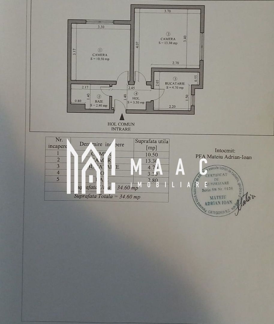 Apartament de vânzare 2 camere | Central, Cisnădie | 35 mp, etaj 2/4 - Poză 1