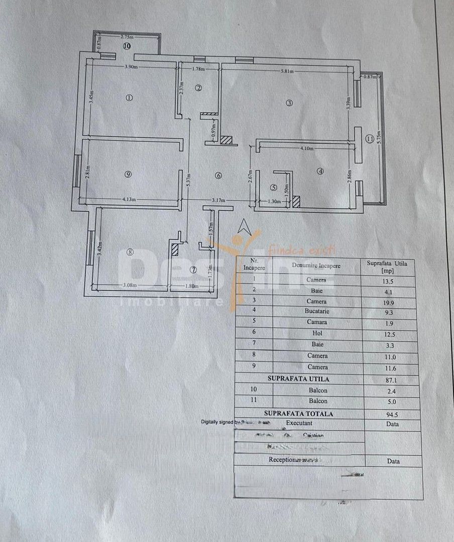 COMISION 0% - Apartament 4 camere 94.5mp - Lunca Cetatuii - Schiță 15