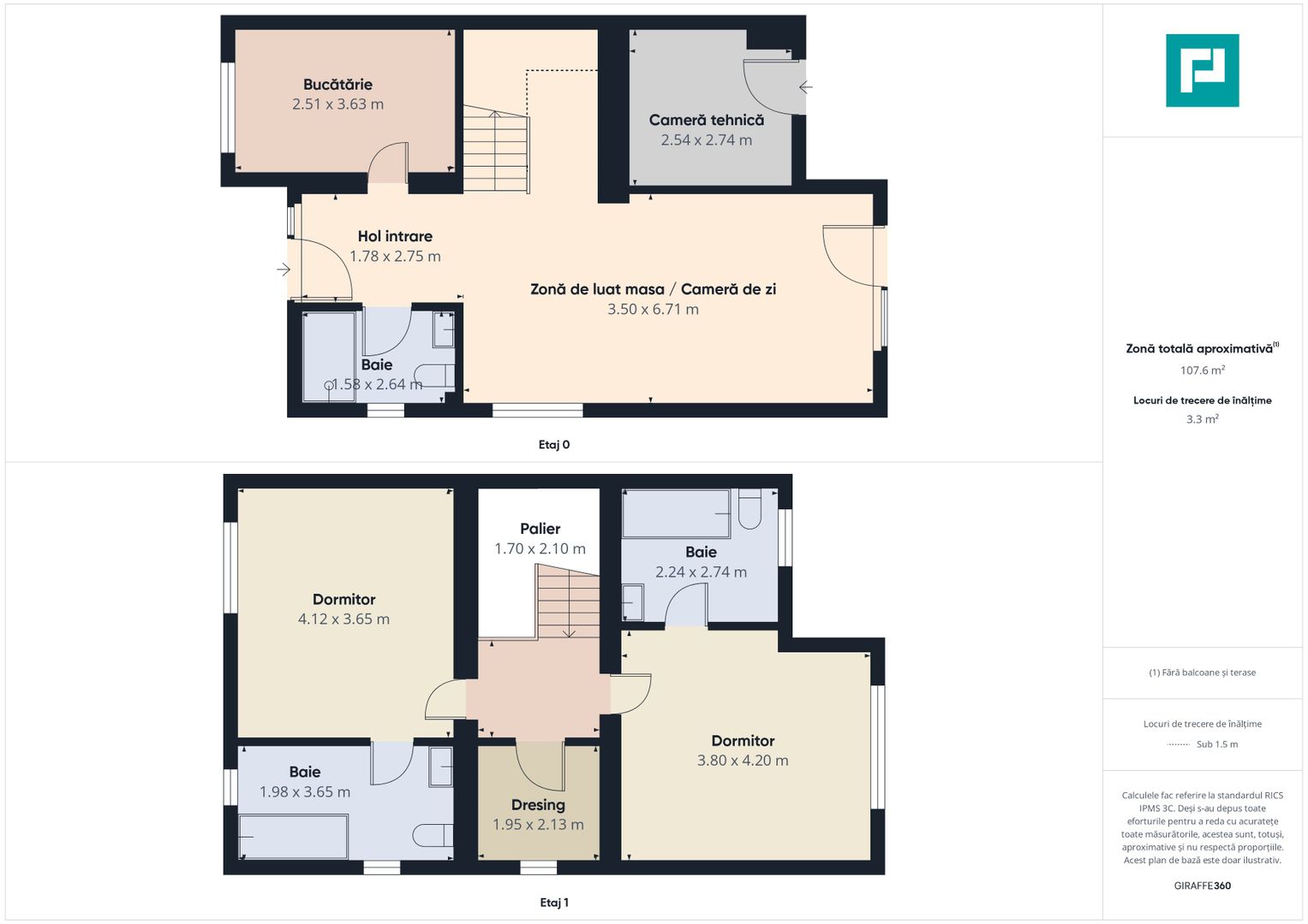Duplex semi-finisat cu 3 camere, 3 băi în Pișchia - Poză 14