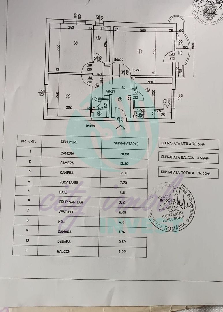 3 camere | 2 băi | Plan secund Bd. Unirii | 76 mp | - Poză 3