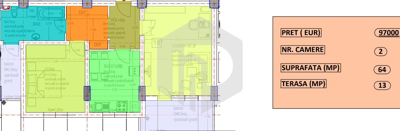 Zona Rahova / Supeco | Apartament 2 camere | Hipodrom IV | Terasa - Poză 3