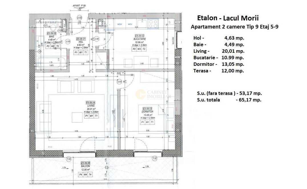 2 Camere - 65MP | Bloc Nou - 2026 | Parter Înalt - Schiță 6
