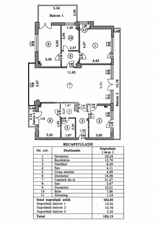 Apartament 4 camere Herastrau | Loc de parcare | 3 Terase - Schiță 16
